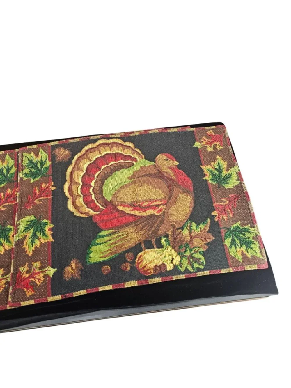 Thanksgiving Turkey Tapestry Placemats Set Of 4 Autumn Leaves Festive Dining Tab